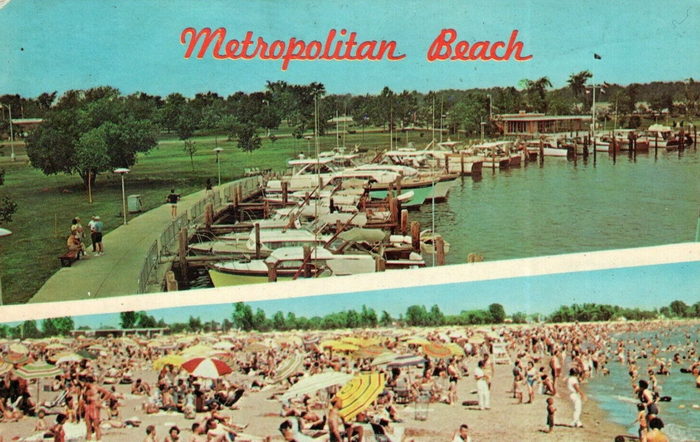 Lake St. Clair Metropark (Metro Beach, Metropolitan Beach) - Vintage Postcard (newer photo)